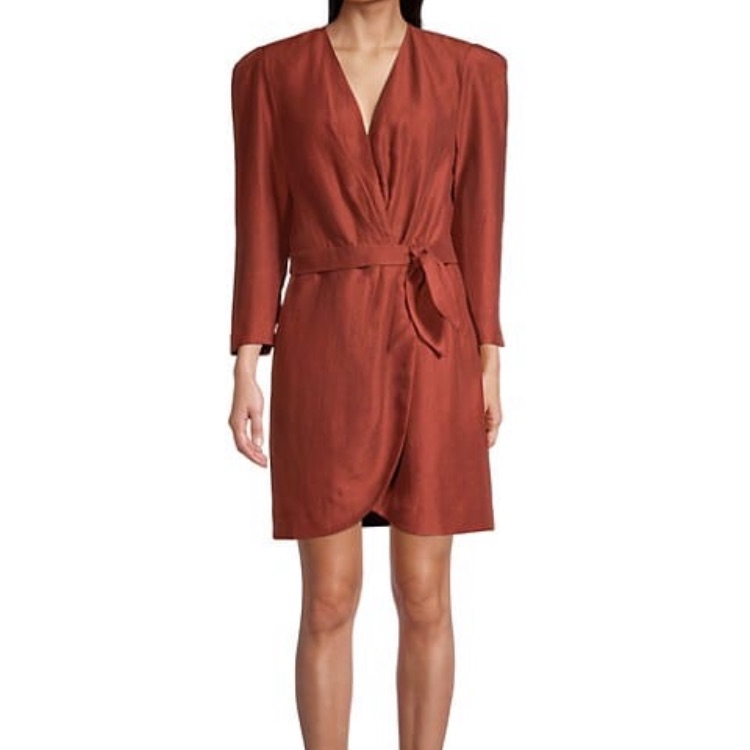 Sandro Tie-Front Mini Wrap Dress